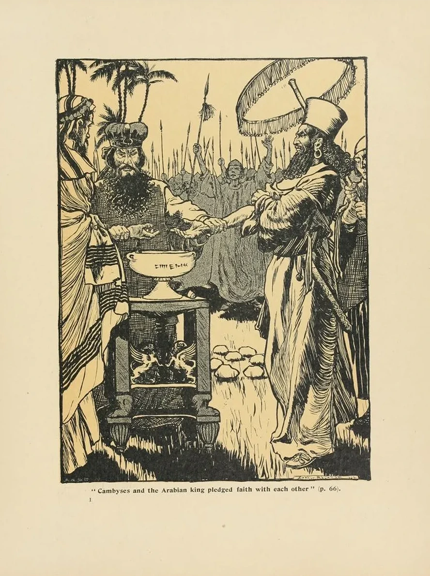 Cambyses and the Arabian King Pledged Faith with Each Other