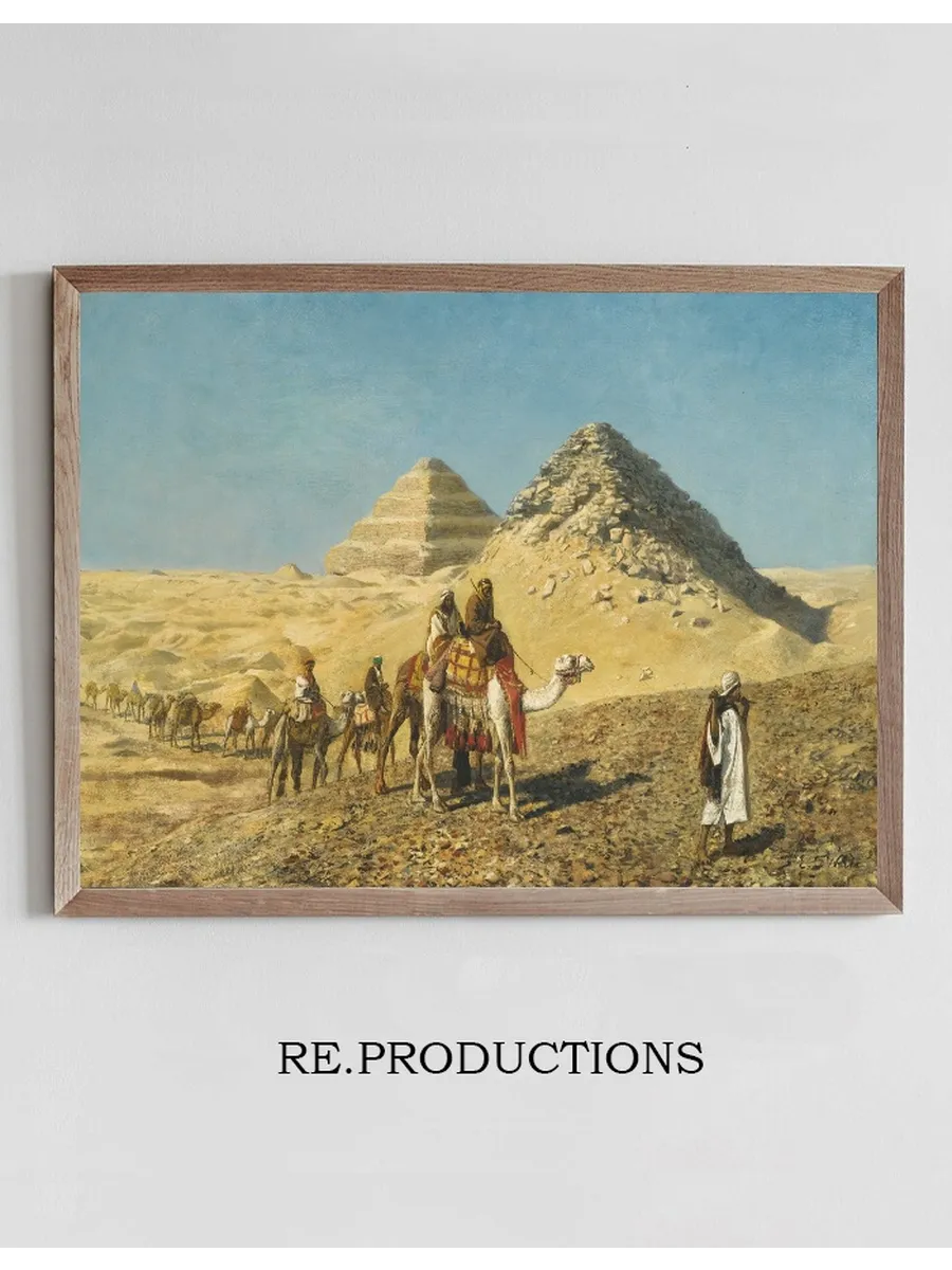 Camel Caravan Amid The Pyramids, Egypt