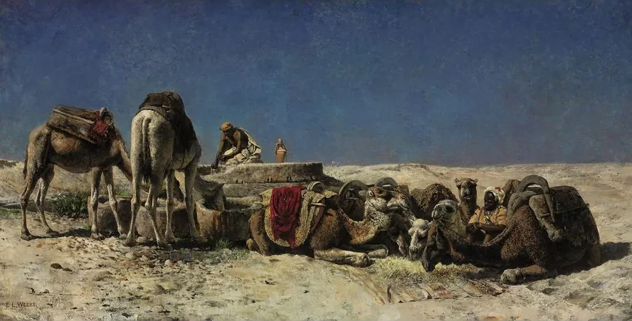 Camels Beside a Cistern