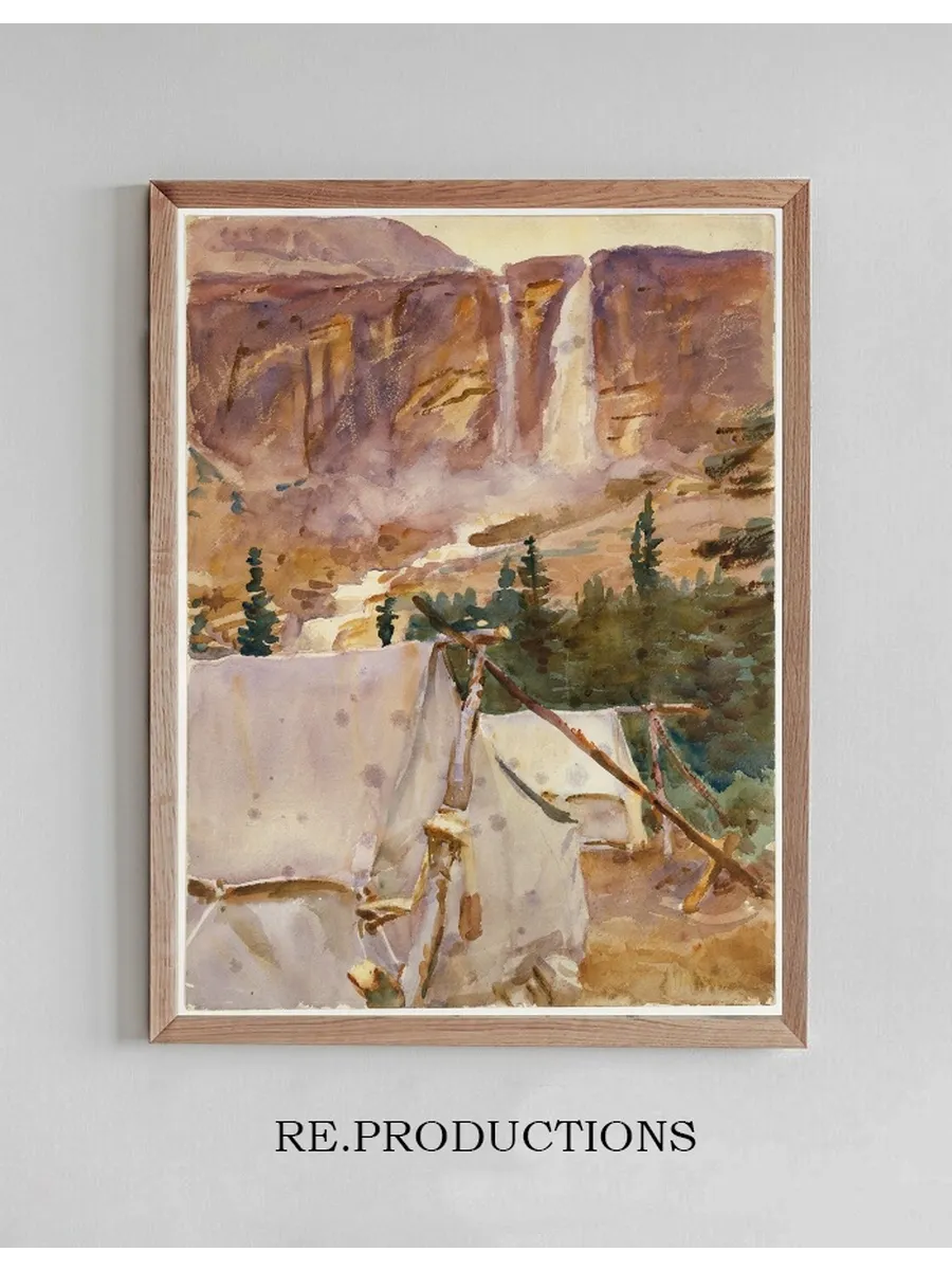 Camp and Waterfall