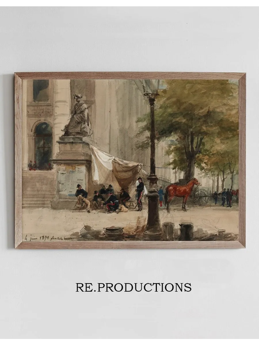 Campement D Artillerie Place de la Bourse, 4 Juin 1871