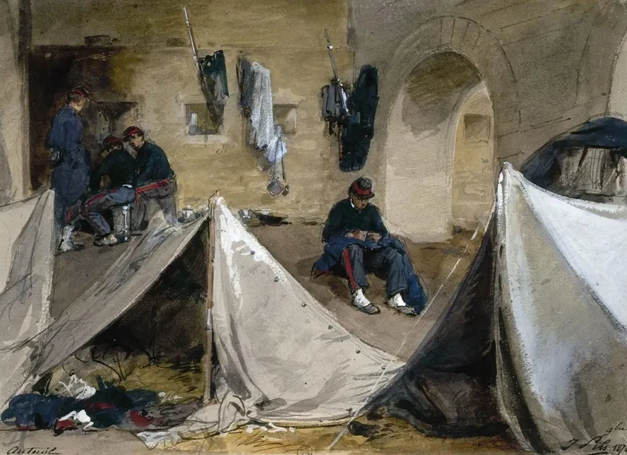 Campement de Mobiles Bretons Sous le Viaduc D Auteuil En 1870