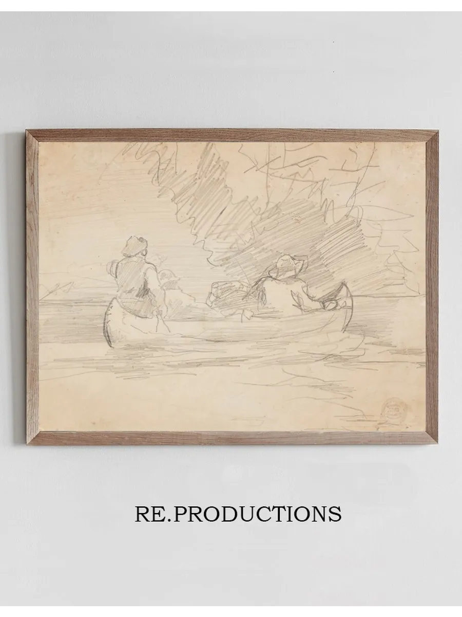 Canoe with Three Men