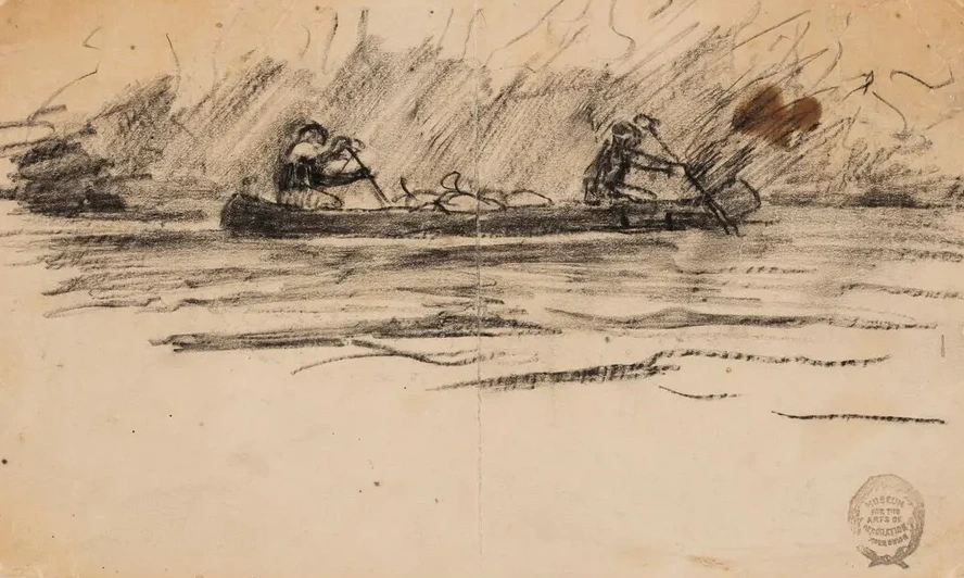 Canoe with Two Men