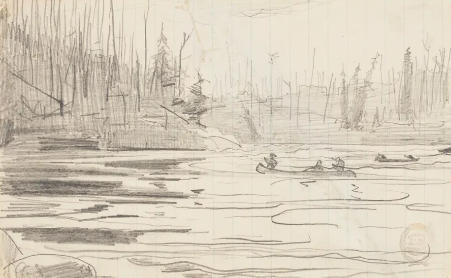 Canoes on a Lake