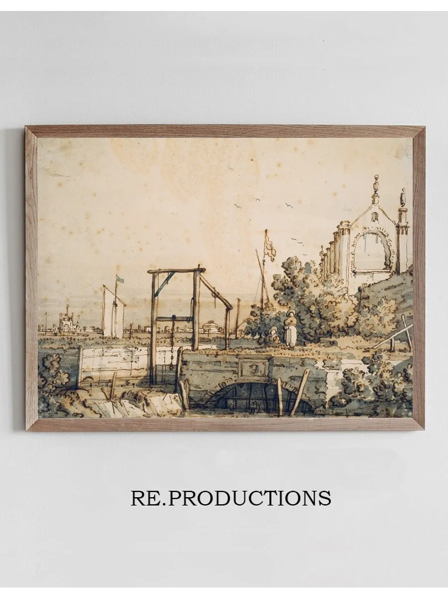Capriccio with a Lock Gate by a River