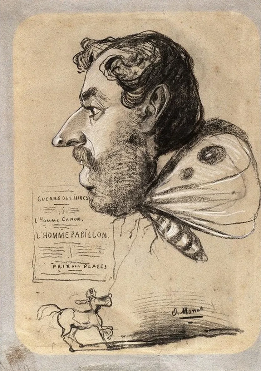 Caricature of Jules Didier (Butterfly Man)