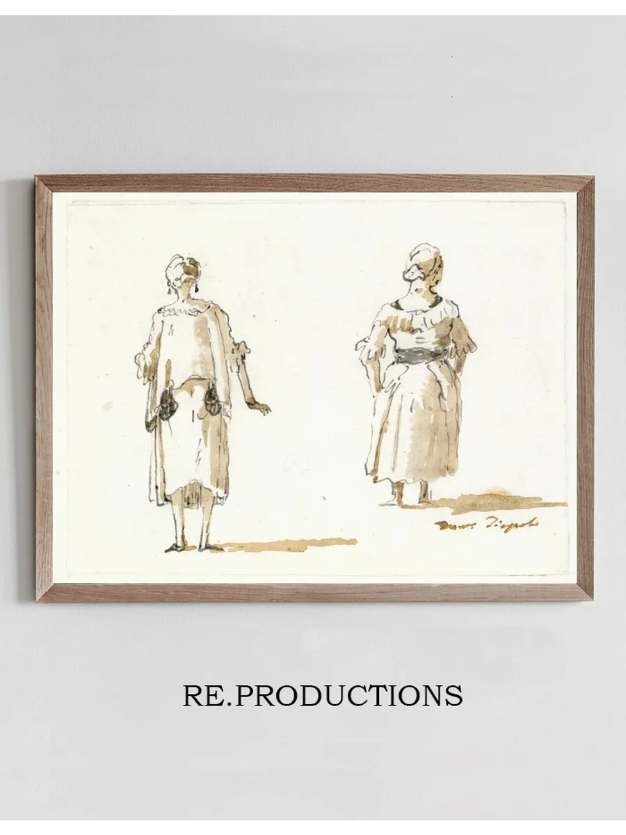 Caricature of Two Women Seen From Behind