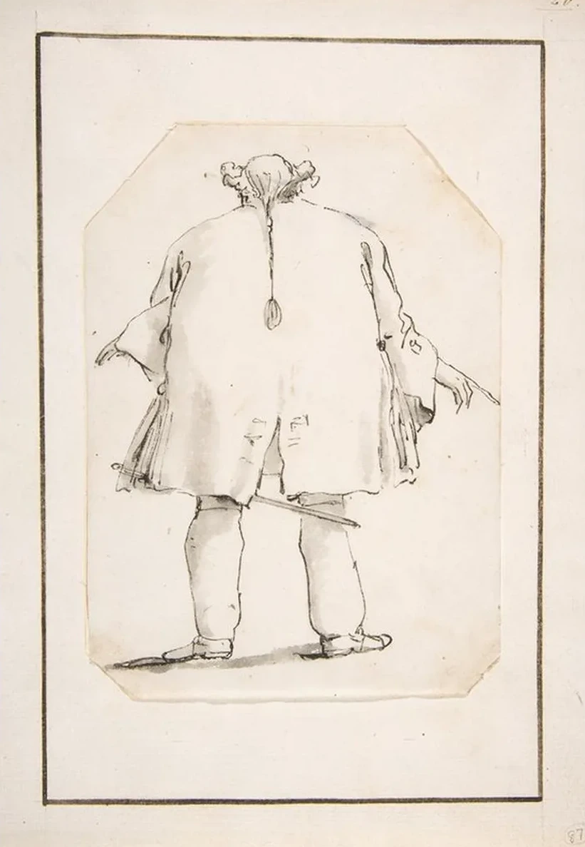 Caricature of a Fat Man, Seen From Behind
