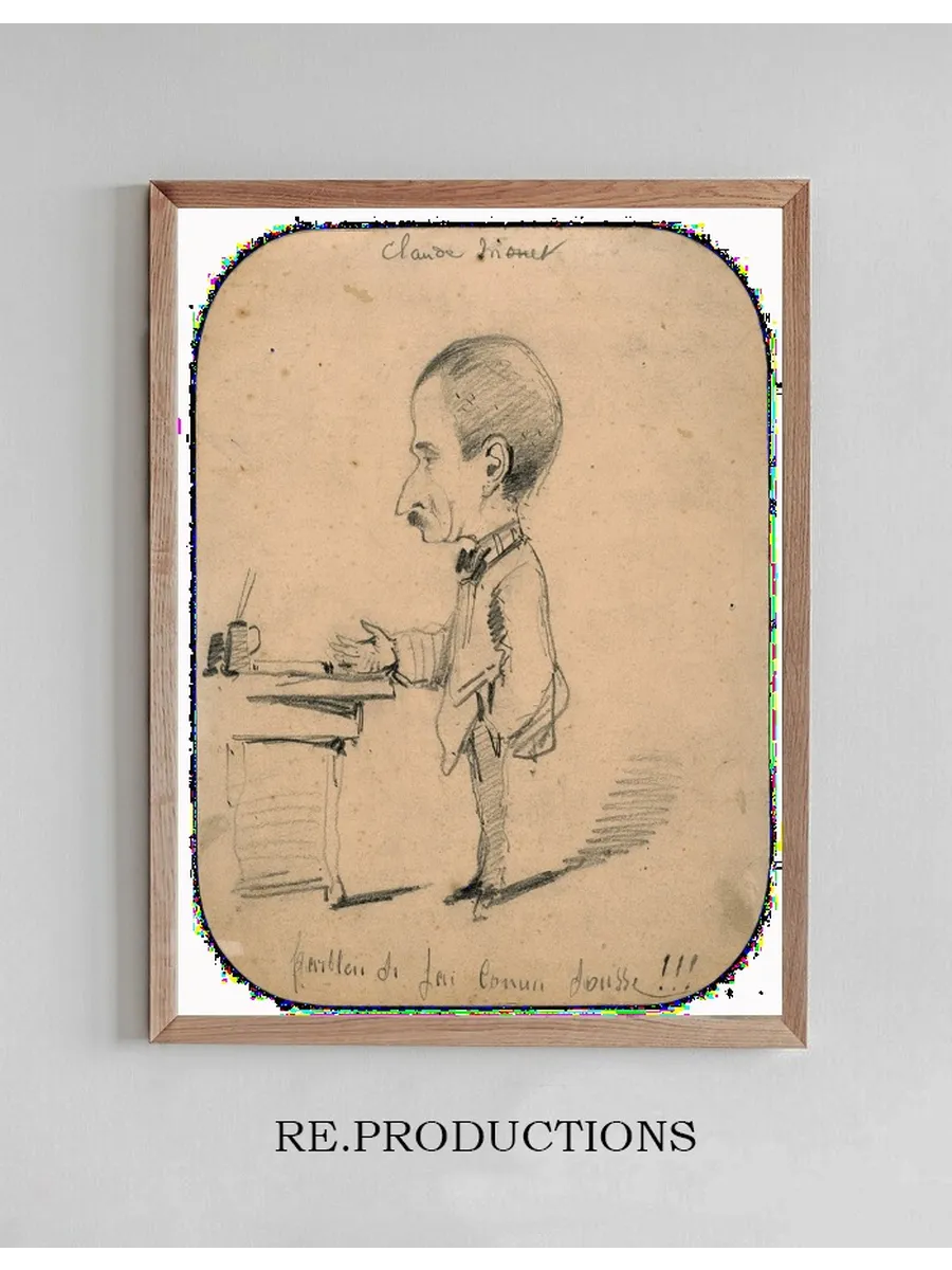 Caricature of a Man Standing by Desk