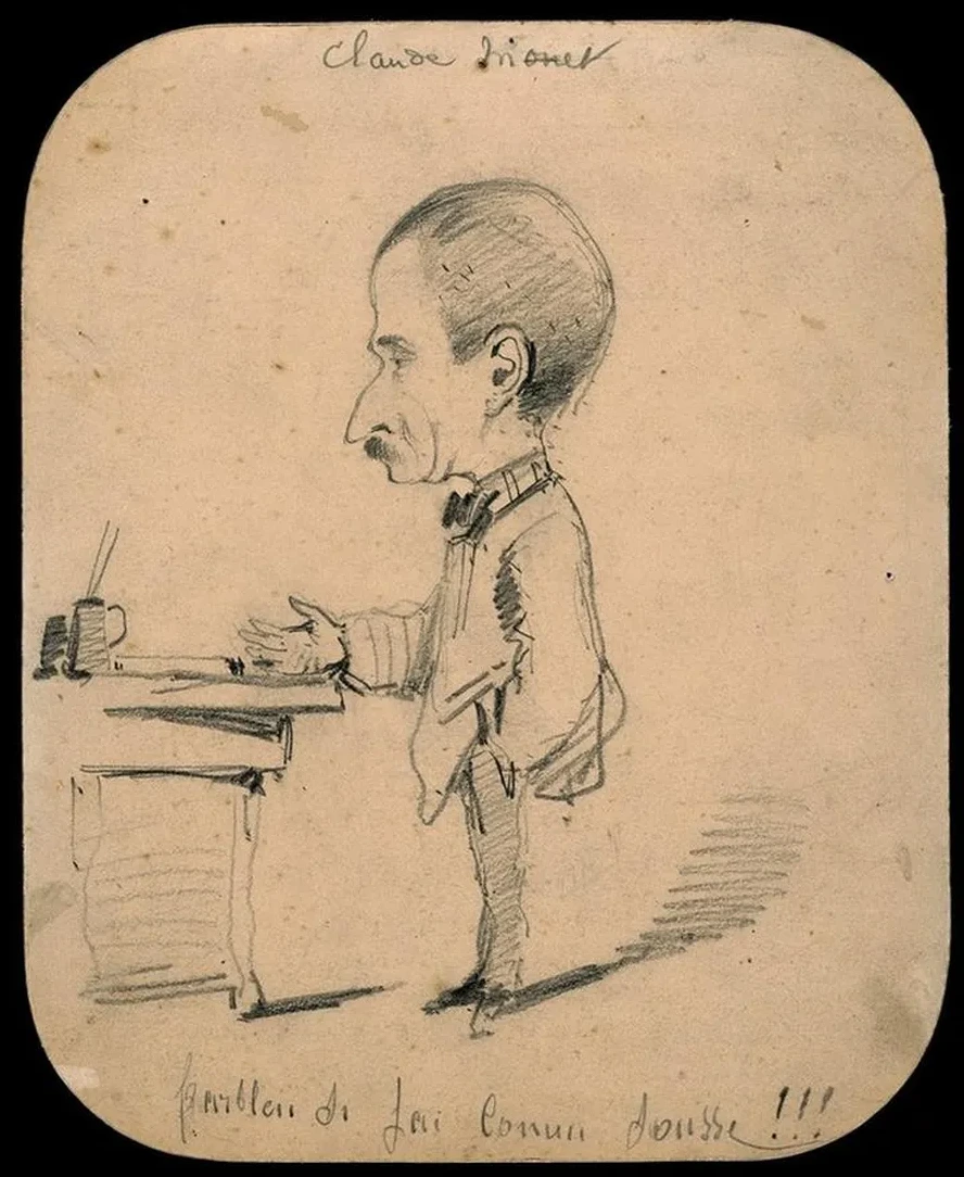 Caricature of a Man Standing by Desk