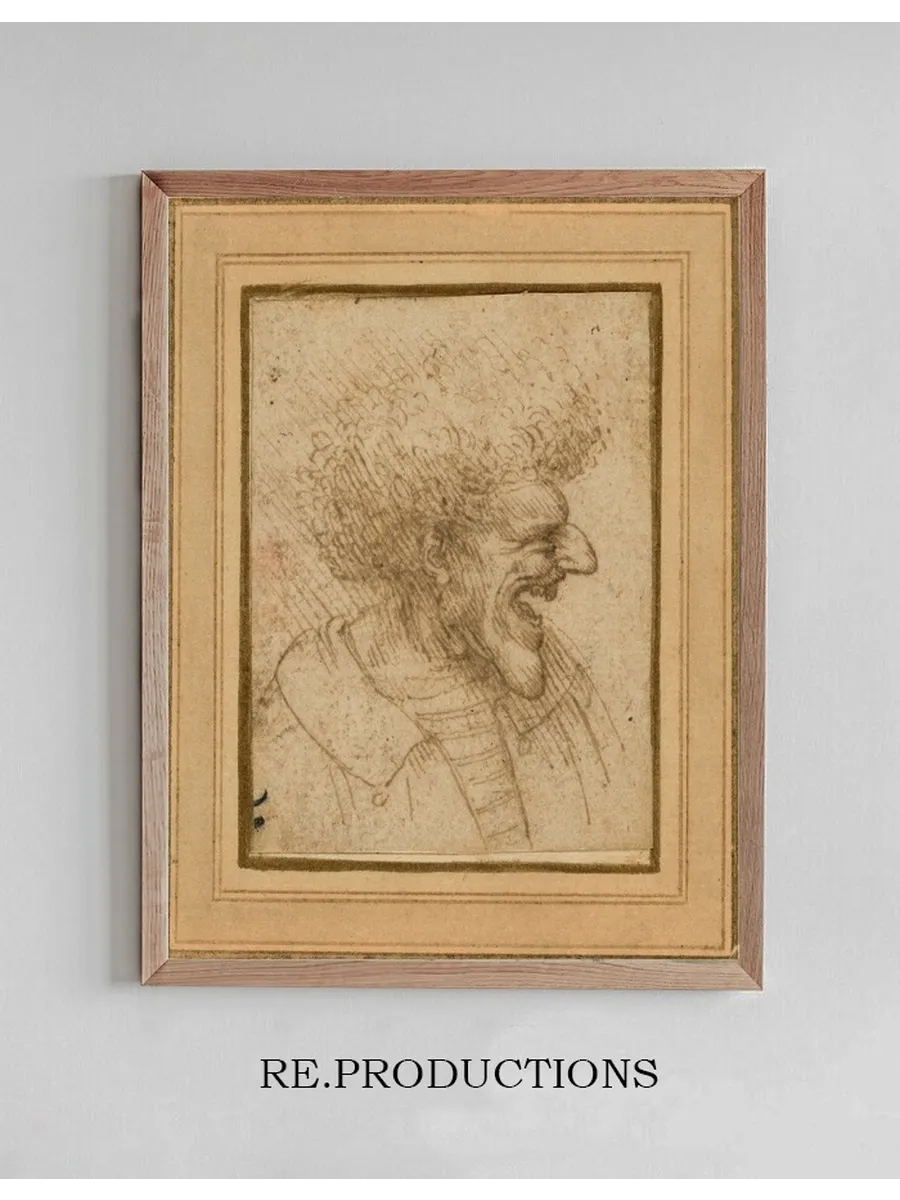 Caricature of a Man with Bushy Hair