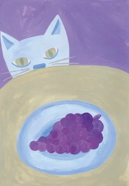 Cat Likes Grapes