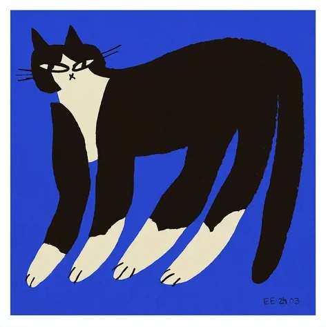 Cat in Blue