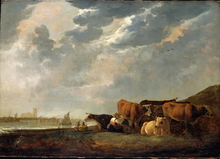 Cattle Near the Maas, with Dordrecht in the Distance