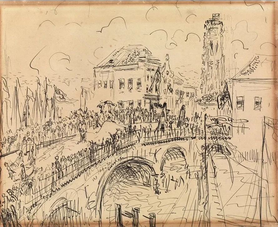 Cavalcade on Hoogbrug in Mechelen Opsinjoorke