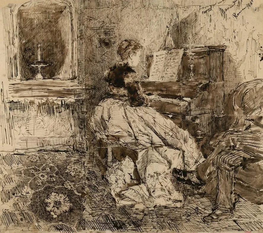Cecilia de Madrazo Playing the Piano