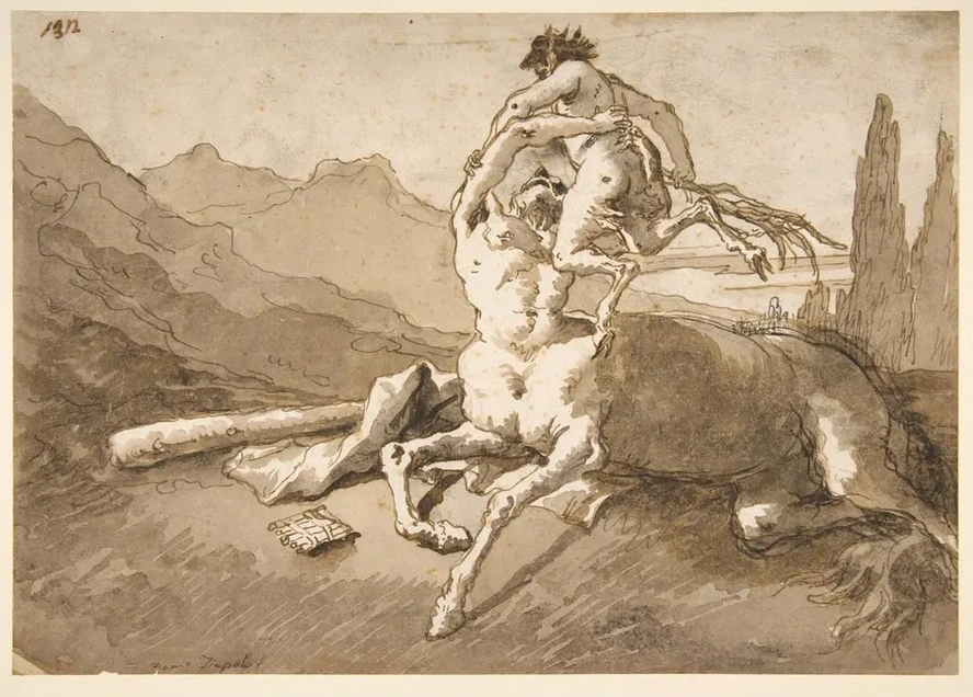 Centaur Holding Up a Youthful Satyr
