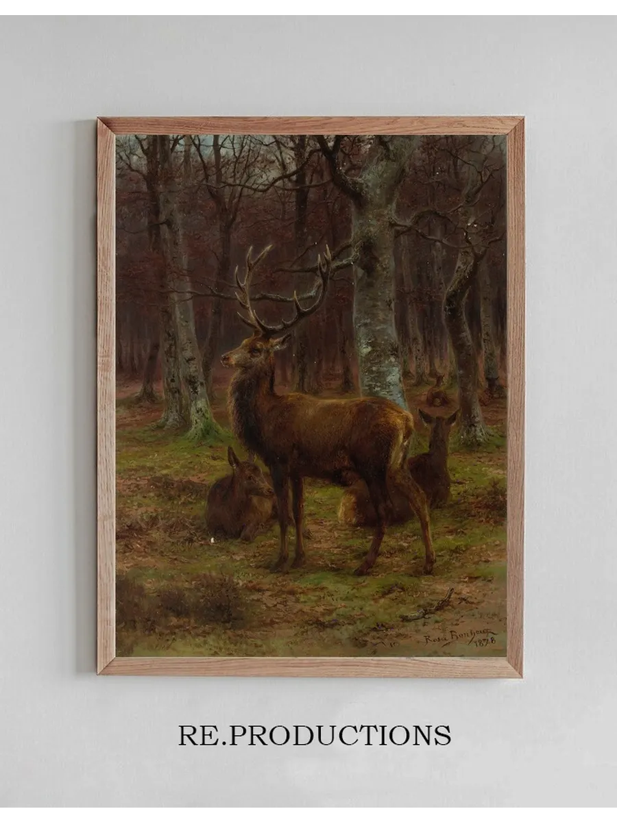 Cerf et Biches Dans la for T, Automne