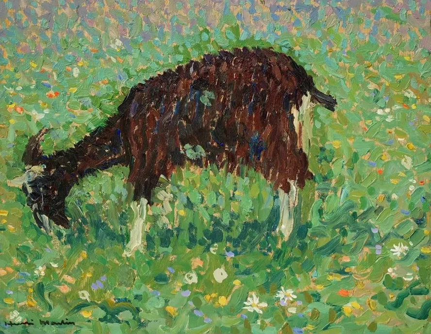 Ch Vre Dans Un Champ de Fleurs