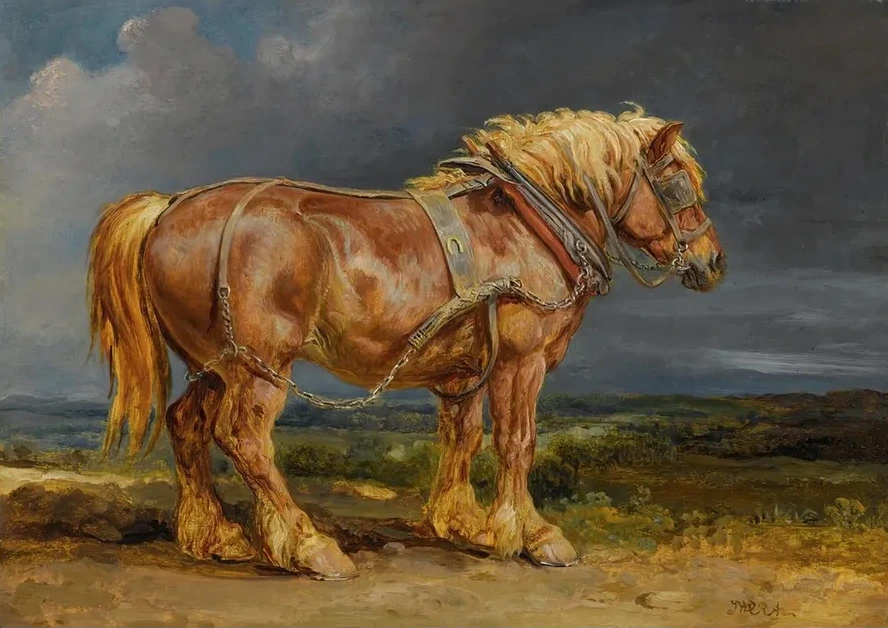Cheshunt The Shire Horseelephantin An Extensive Landscape