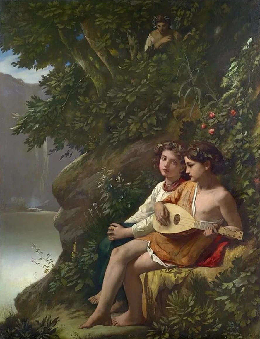 Children Making Music Overheard By A Nymph