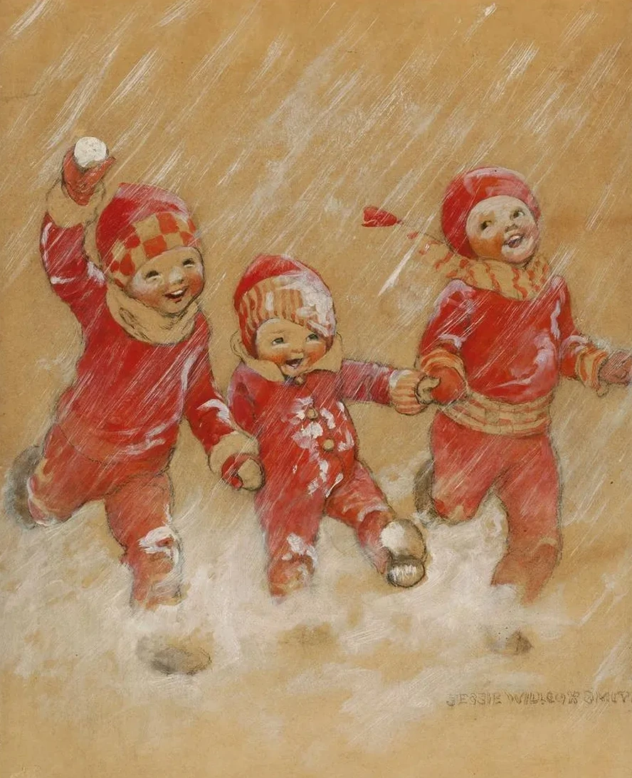 Children Playing in the Snow