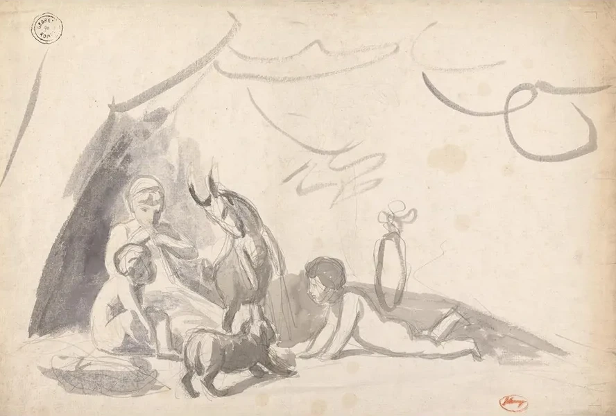 Children with a Goat and a Dog