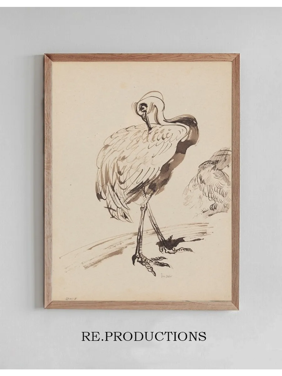 Chinoiserie, a Stork