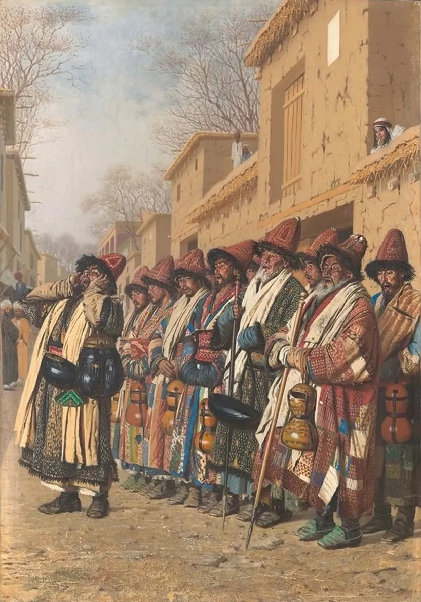 Chorus of Dervishes Begging for Alms. Tashkent