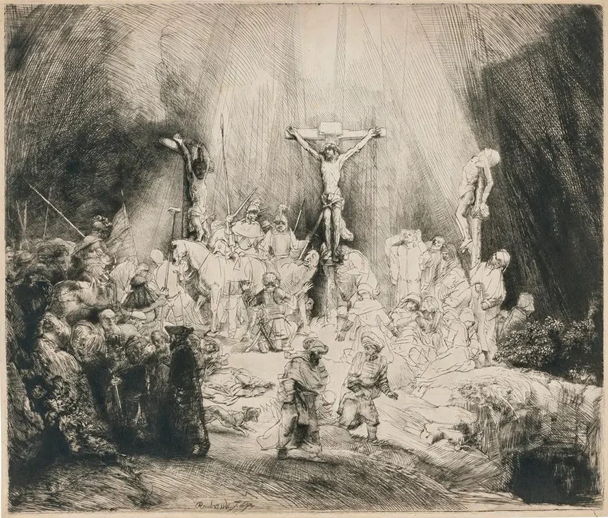 Christ Crucified Between the Two Thieves the Three Crosses