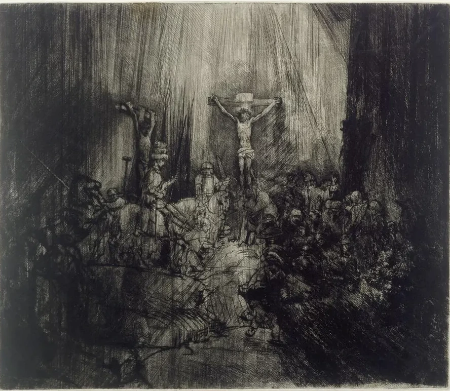Christ Crucified Between the Two Thieves the Three Crosses