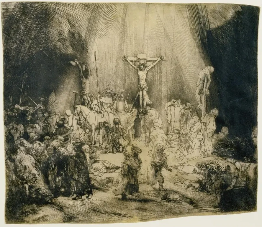 Christ Crucified Between the Two Thieves the Three Crosses