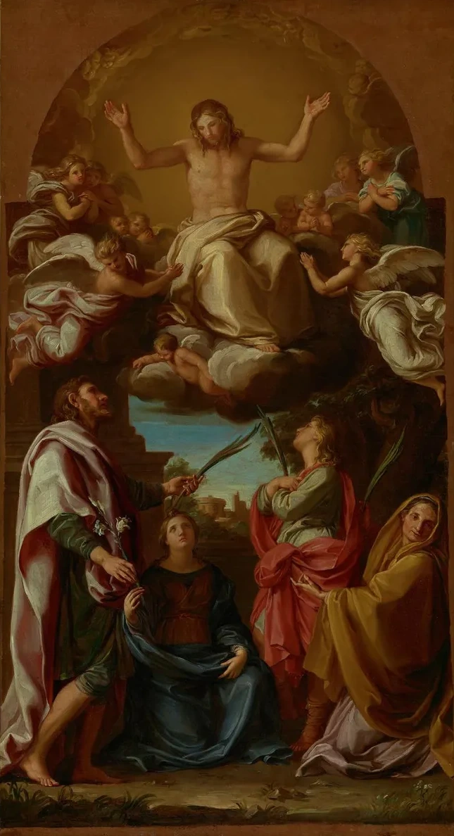 Christ in Glory with Saints Celsus,julian Marcionilla and Basilissa