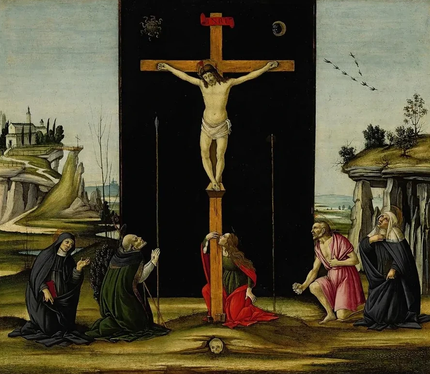 Christ on the Cross Adored by Saints Monica, Augustine, Mary Magdalen, Jerome and Bridget of Sweden