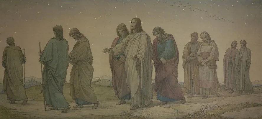 Christ Walking with the Disciples