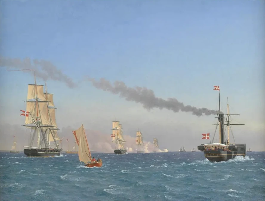 Christian VIII Aboard his Steamship gir Watching the Manoeuvres of a Squadron near Copenhagen