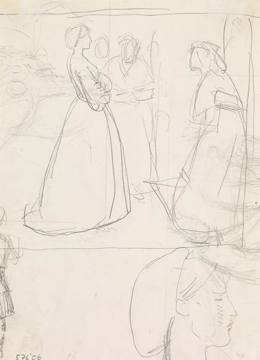 Christina Rossetti's Maude Clare Figure and Head Studies