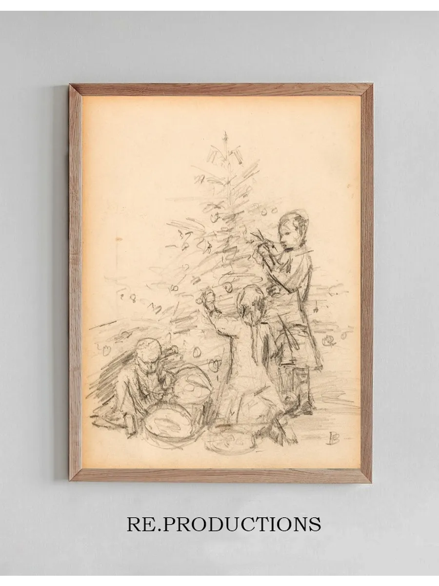 Christmas Scene Study for Postcard