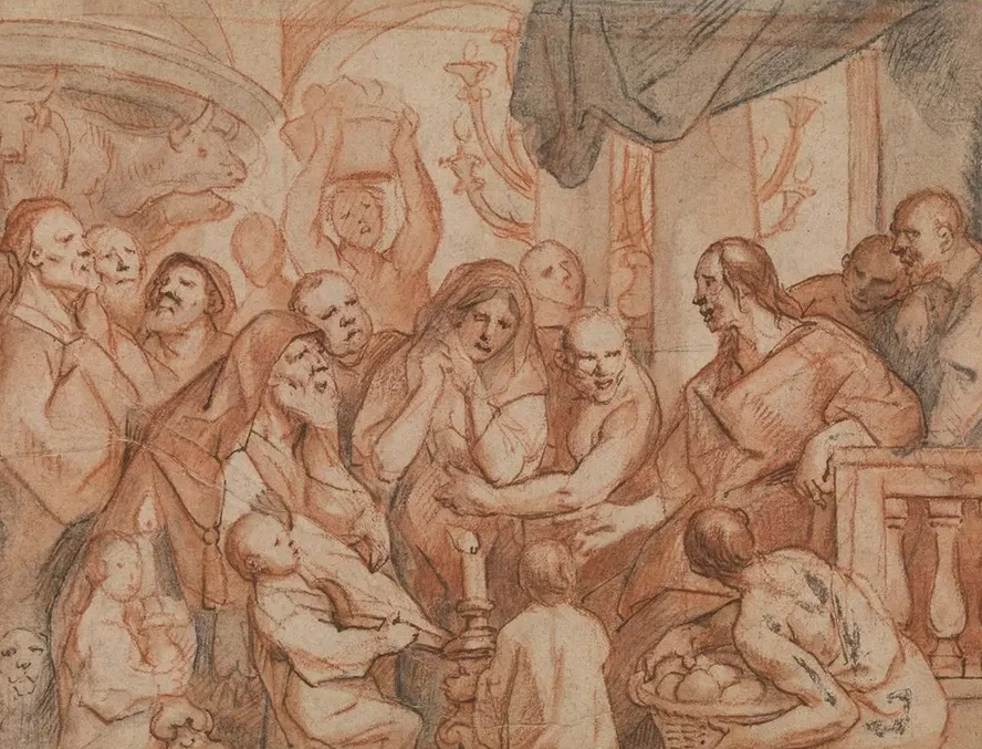 Christus En de Overspelige Vrouw, Voorbereidende Schets