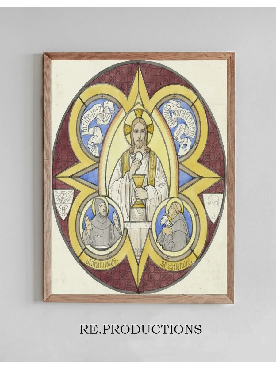 Christus Mit Stola, Kelch Und Hostie, Daneben Die Heiligen Franziskus Und Antonius