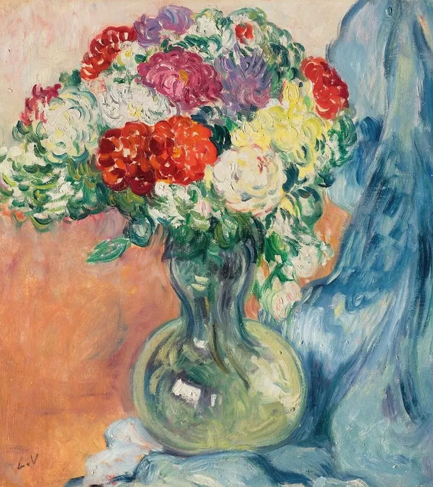 Chrysanth Mes Au Drap Bleu