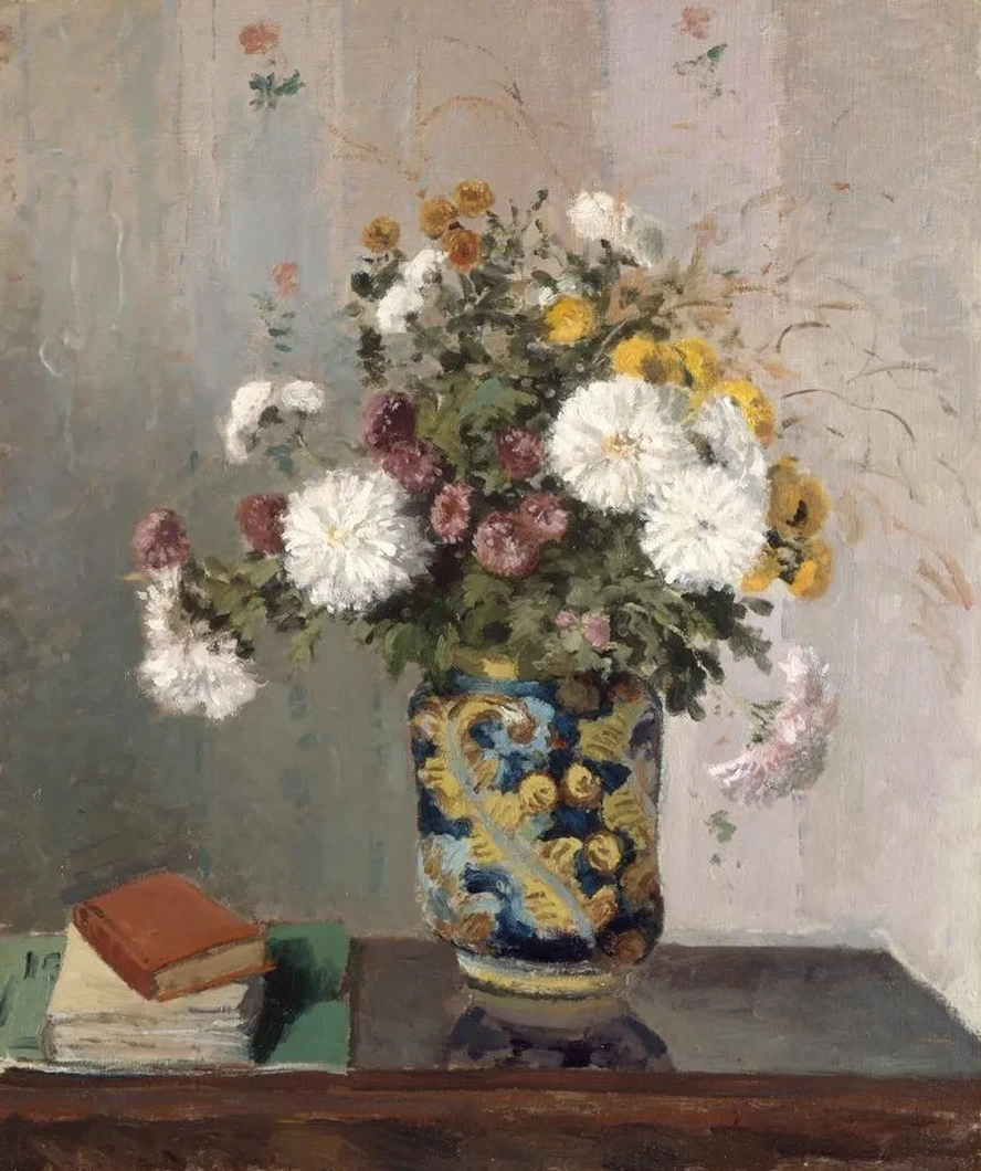 Chrysanthemums in a Chinese Vase