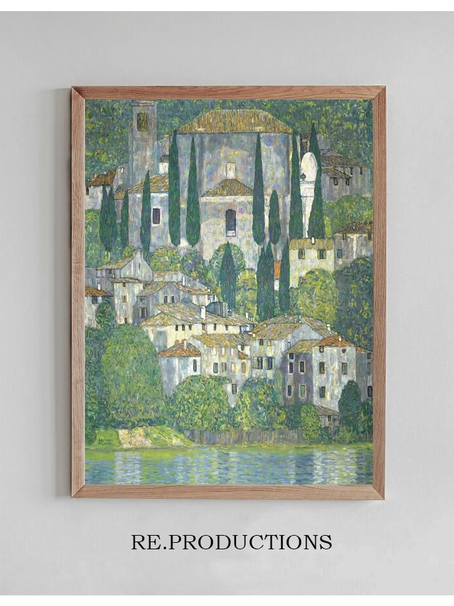 Church In Cassone Landscape With Cypresses