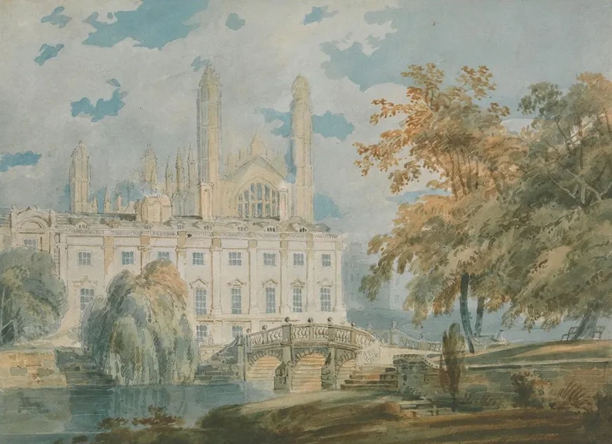 Clare Hall and King's College Chapel, Cambridge, from the Banks of the River Cam