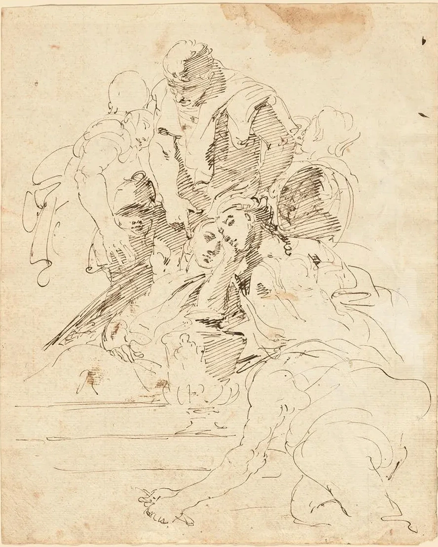 Classical Figures Gathered Around an Urn