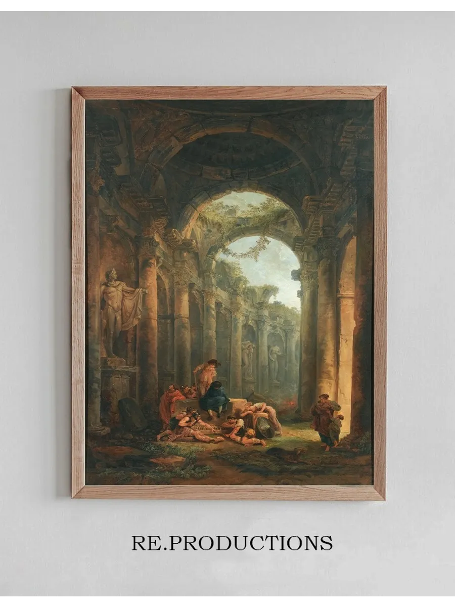 Classical Ruins With Soldiers Gambling