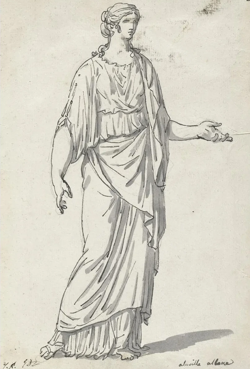 Classical Sculpture of a Woman with an Outstretched Arm