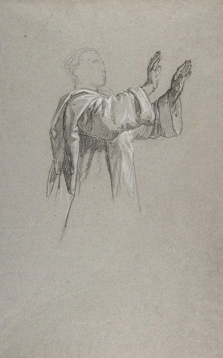 Cleric with Raised Arms