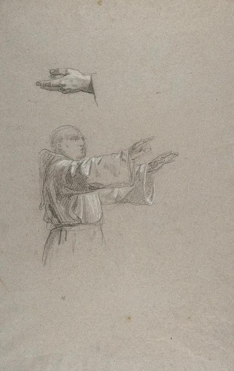 Cleric with Raised Arms